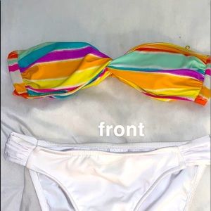 BANDEAU, STRAPLESS, COLORFUL BIKINI TOP !! 🌈